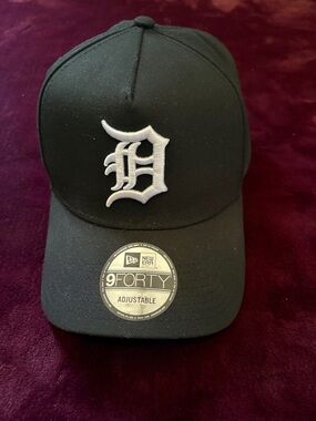 New Era Black Cap with White Embroidered D Logo